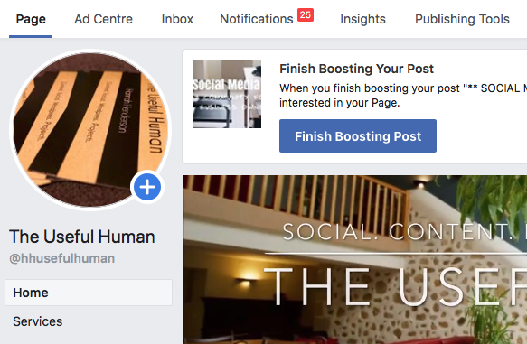 Breaking bad habits on Social Media - The Useful Human Facebook screenshot