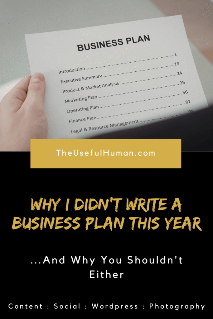 Why I Didn't Write A Business Plan This Year, And Why You Shouldn't Either - The Useful Human